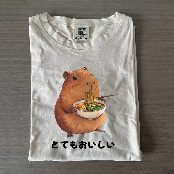 Capybara Eating Japanese Ramen T-shirt