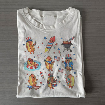 4th of July Hot Dog T-shirt