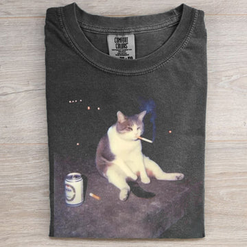 Funny Smoking Cat Cigarette Cat T-shirt