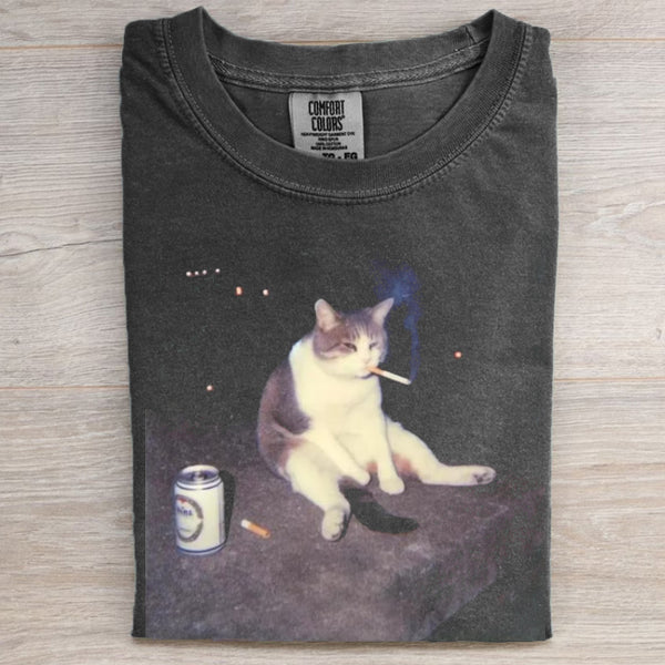 Funny Smoking Cat Cigarette Cat T-shirt