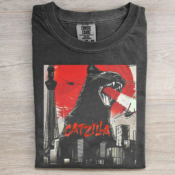 Catzilla vintage Funny T-shirt