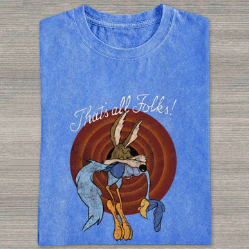 Vintage Retro Cartoon Coyote Road Runner T-shirt