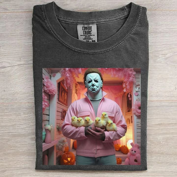 Retro Holding Baby Chics Funny T-shirt