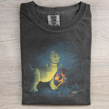 Campfire With a Dinosaur T-Shirt