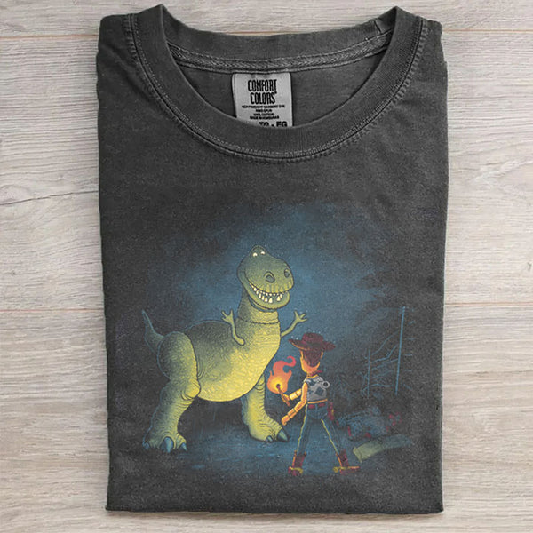 Campfire With a Dinosaur T-Shirt