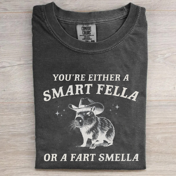 Are You A Smart Fella Or Fart Smella Vintage Style T-shirt