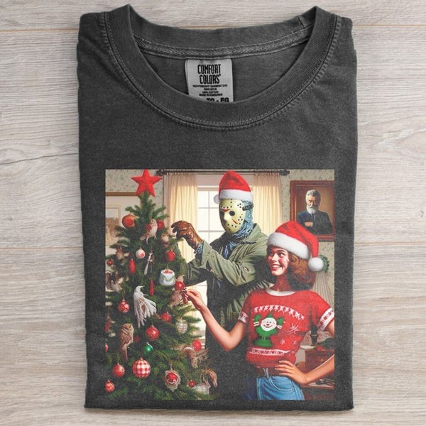 Retro Funny Christmas Scary Movies T-shirt