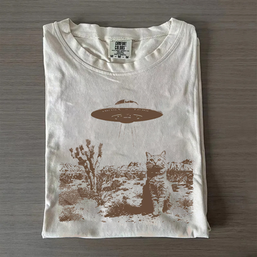 Vintage UFO Cowboy Cat T-shirt