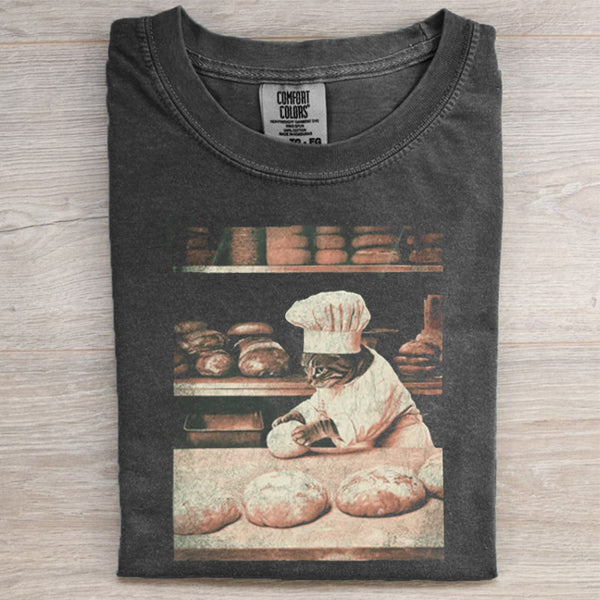 Funny Baking Biscuit Cat T-shirt