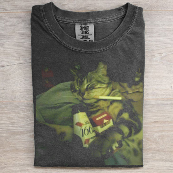 Funny Smoking Cat T-shirt