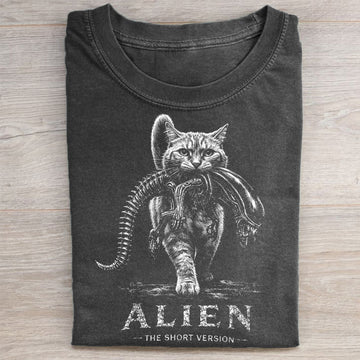 Sci-Fi Horror Parody Cat Graphic T-shirt