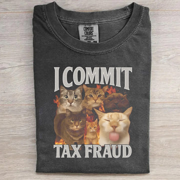 I Commit Tax Fraud Funny Cat T-Shirt