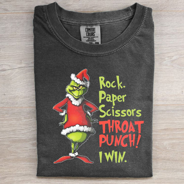 Rock Paper Scissors Funny Christmas T-shirt