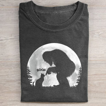 Cat Full Moon Bigfoot T-shirt