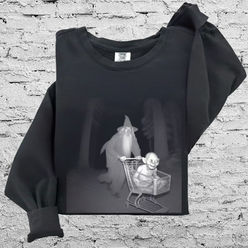 Gandalf Pushing Gollum in shopping cart Sweatshirt