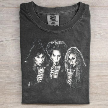 Iced Coffee Halloween Characters T-shirt