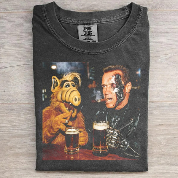 Cigar-Smoking & Cybernetic Warrior Bar T-Shirt