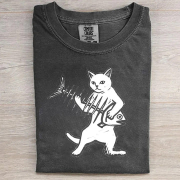 Cat Play Guitar Funny T-Shirt
