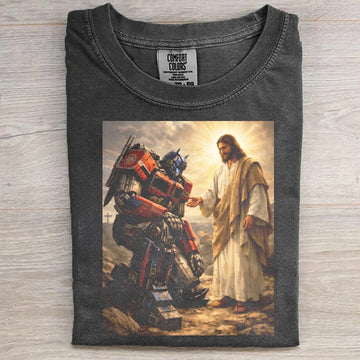 Optimus Prime kneeling Jesus T-Shirt