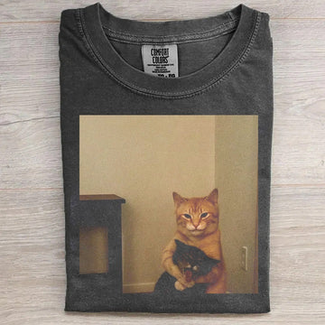Funny Cat Hug Graphic T-Shirt