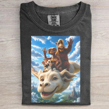 Retro 1980s Alien Friends Graphic Tee