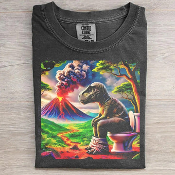 Pooping T-Rex Volcano Shirt