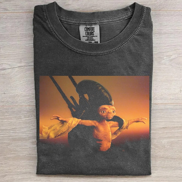 E.T. Meets Alien Funny Shirt