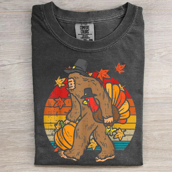 Retro Bigfoot Thanksgiving T-shirt