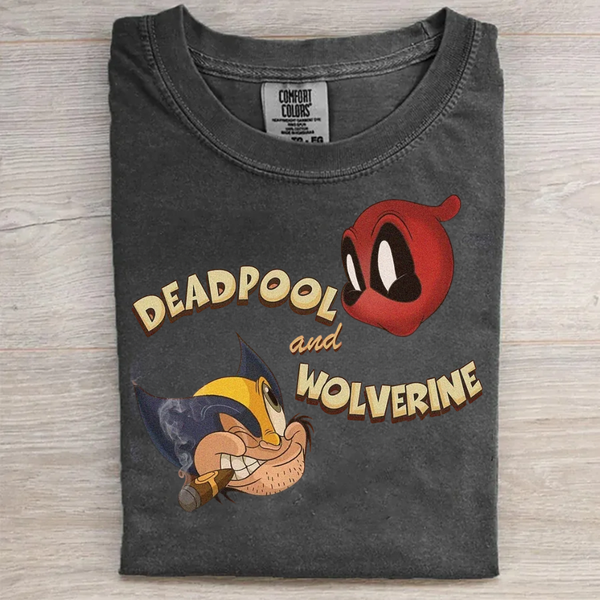Funny Deadpool & Wolverine Vintage Graphic Tee