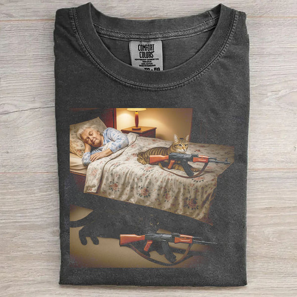 Funny Cat Protect Granny T-Shirt