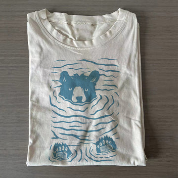 Minimalist Linocut Bear T-shirt